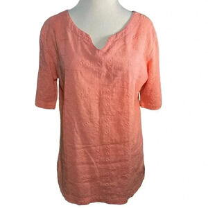 White Sierra Peach Lightweight Casual 100%‎ Cotton Top